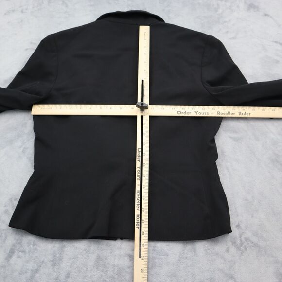 View Suit Womens 12 Black Skirt Suit Notch Lapel Single Breasted Blazer - Picture 4 of 16